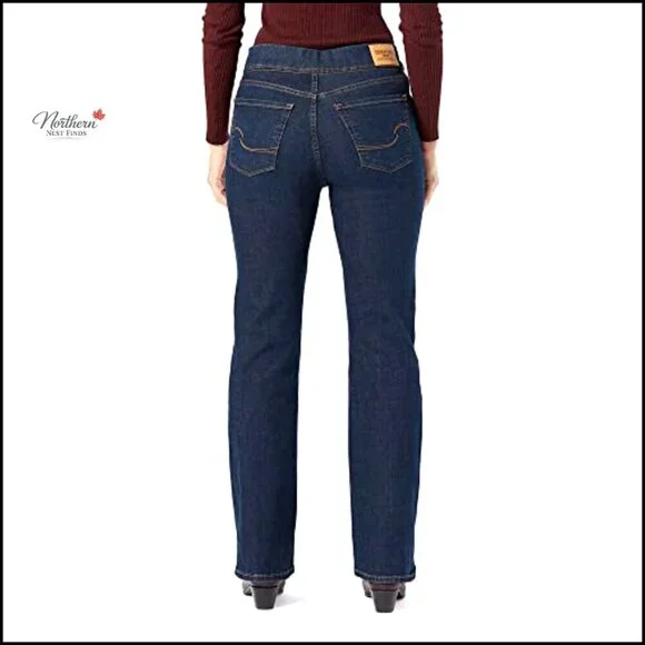 Pull-On Bootcut Jeans with Tummy-Shaping Panel, High Rise - Picture 3 of 6